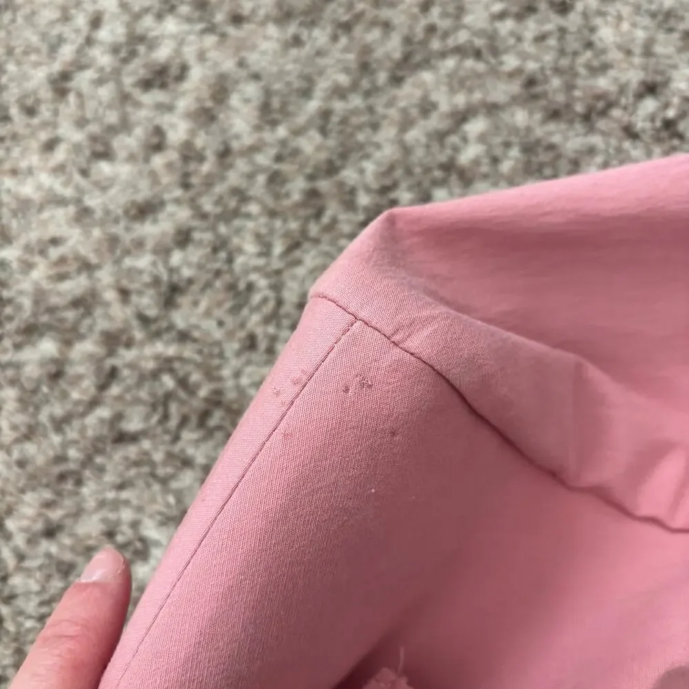 ZARA Pink Cropped Blazer Jacket Wrap Tie Waist Blogger Favorite Size Large L